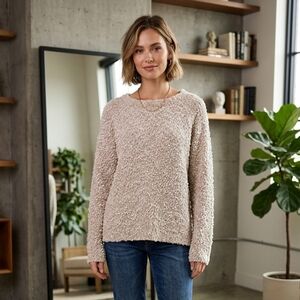 Hippie Rose Cream Textured Cropped Sweater Size XL EUC